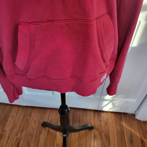 Aeropastale Vintage y2k Red Henley Hoodie Patch Letters  L Retro Y2k Streetwear - Picture 4 of 8